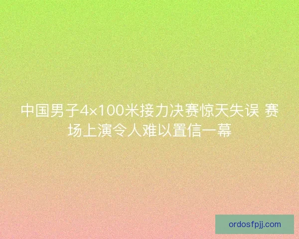 中国男子4×100米接力决赛惊天失误 赛场上演令人难以置信一幕